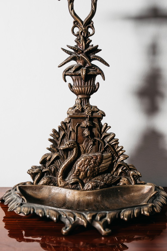 Image 1 of Art Nouveau Brass Umbrella Stand, France, 1960s, Vintage Design