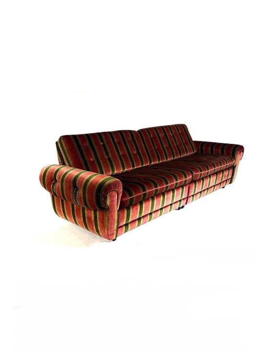 Image 1 of Canapé-lit vintage en velours des années 80