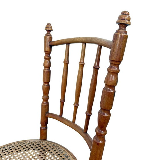 Image 1 of Set of two antique Fischel bentwood chairs – Viennese café chairs – webbing seats