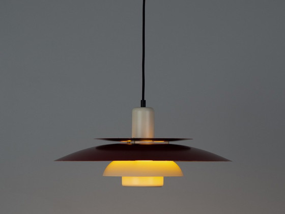 Danish vintage Lyskaer pendant lamp by Bent Nordsted, 1980s, Aluminium, White (photo 2 of 10)