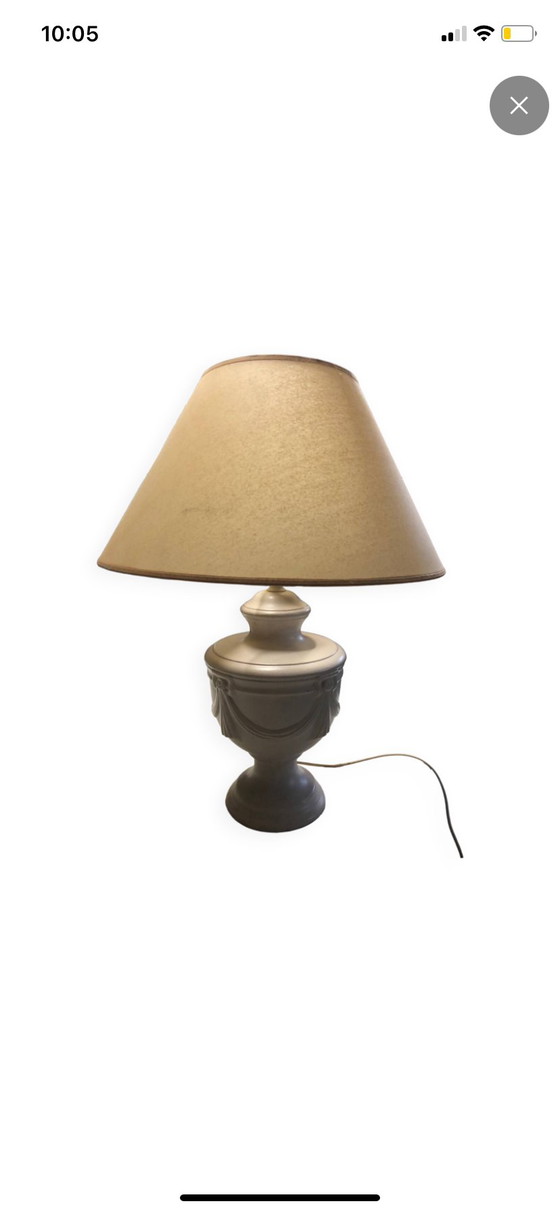 Lamp met reliëf – Tafellampen, Ceramic, Textile (photo 4 of 5)