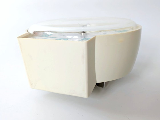 Image 1 of Vintage 1970s Westclox Alarm Clock | Cream and Turquoise, Made in USA