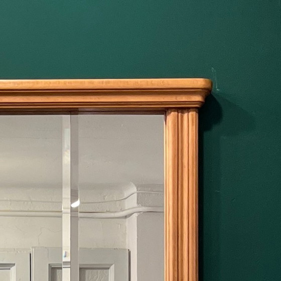 Image 1 of Specchio vintage bisellato con cornice in legno curvato, Spagna, anni '60