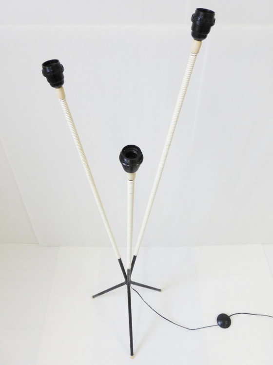 Image 1 of Witte vintage vloerlamp uit de jaren 50 met rockabilly- en Scooby-Doo-figuren