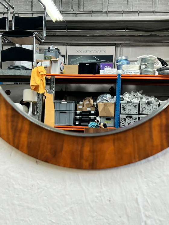 Image 1 of Vintage Danish Teak Mirror, Round, 1970s