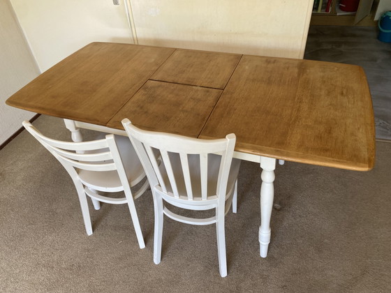 Image 1 of Vintage dining table with 2 chairs