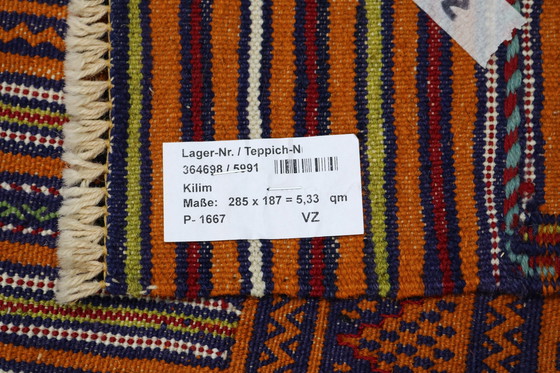 Image 1 of Afghaanse Kelim Deco Kunst Handgeweven Nieuw Vloerkleed 285 x 187 cm