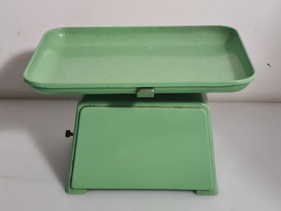 Image 1 of Balance de cuisine 10 kg, verte vintage années 1950