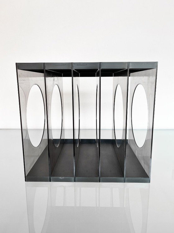 Image 1 of Boîtier de disque vinyle vintage en plexiglas, style Space Age