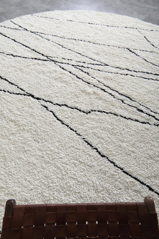 Image 1 of Handmade Moroccan Round rug - 200cm - beni ourain - custom round rug - wool circle rug - custom round carpet