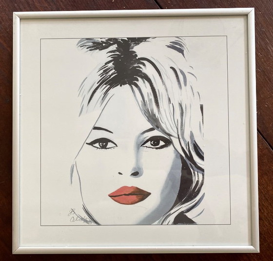 Set aus 4 Kunstdrucken Marilyn Monroe, Brigitte Bardot, Humphrey Bogart, Marlon Brando Signiert – N.v.t. (photo 3 of 8)