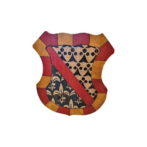 Beschilderde houten heraldisch schild, 2e helft 20e eeuw – wanddecoratie, Wood