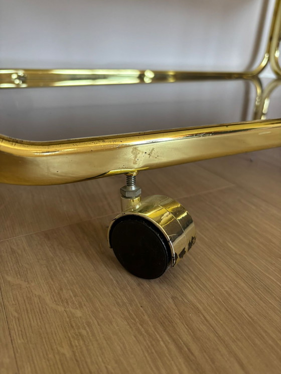 Image 1 of Chariot de bar vintage / Chariot de service dans le style Hollywood Regency