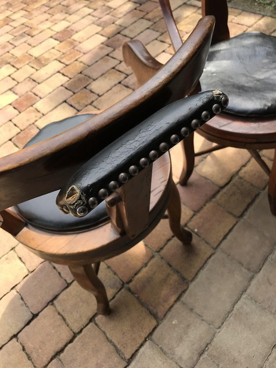 Set of Antique Barbers Swivel Armchairs, 1900s – Swivel chairs (photo 9 of 10)
