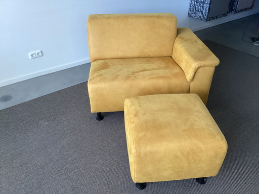 Stylish Loveseat With Matching Footstool