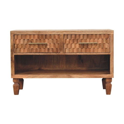 Mango wood cabinet in Golden Teak finish (shoe cabinet)