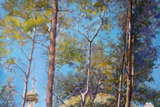Original Ölgemälde Zeitgenössische Kunst Tempel Gute Nachrichten – Gemälde & Zeichnungen, Canvas (photo 4 of 7)