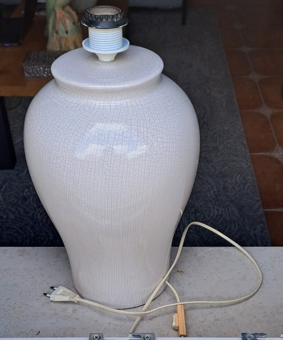 Beautiful ecru ceramic craquelé lamp base.🛋️ – Table lamps, Stone (photo 2 of 21)
