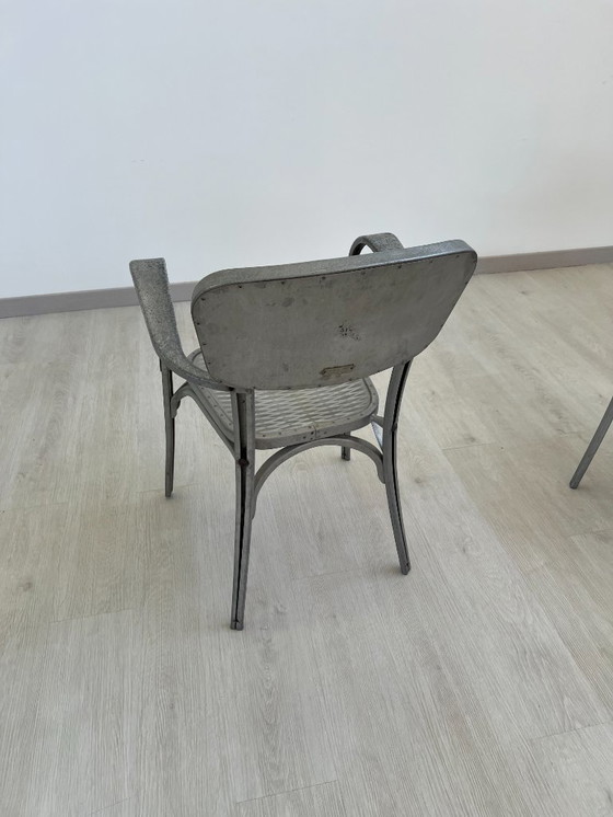 Image 1 of Aluminiumstühle - Avec-Plakette « Gaston Viort - Salon de Provence »