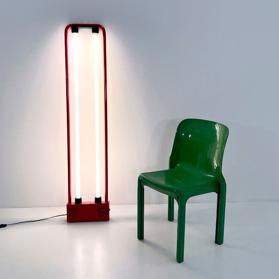 Image 1 of Red Double Neon Lamp by Gian N. Gigante for Zerbetto, 1980s