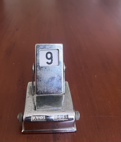 Calendario perpetuo da scrivania vintage in metallo – stile retrò/industriale – klokken