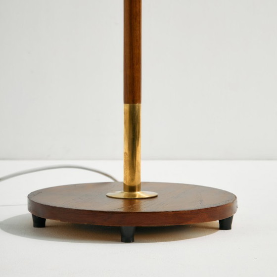 Image 1 of MK10240 Teak and brass floor lamp