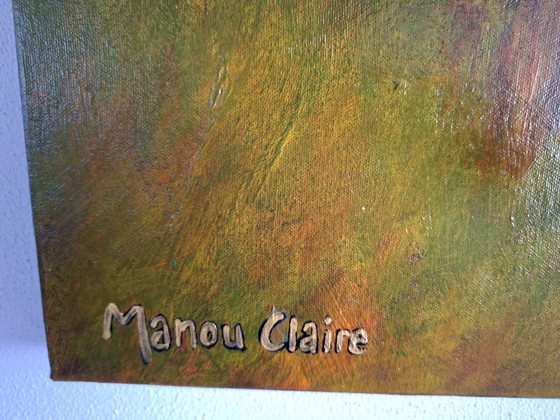Manou Claire - Green Village – Gemälde & Zeichnungen, Wood, Canvas (photo 6 of 7)