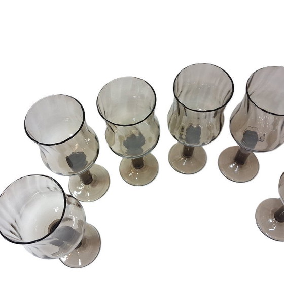 Image 1 of Bicchieri da vino con stelo in stile moderno di metà secolo - Set da 6