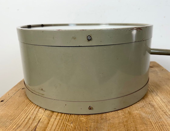 Image 1 of Large Industrial Double Sided Railway or Factory Clock from Pragotron, 1960s