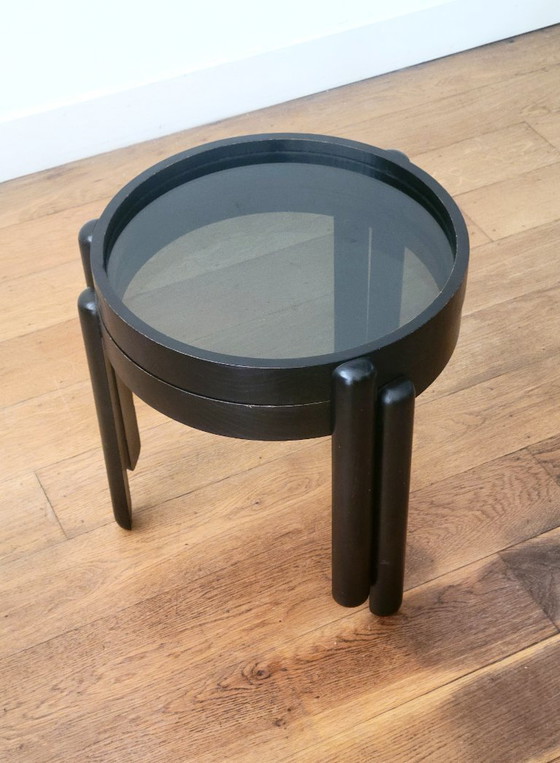 Porada Arredi Cabiate Nesting Tables, Set Van 2, Made In Italy – Bijzettafels, Glass, Wood (photo 4 of 9)