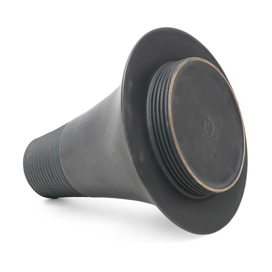 Image 1 of Vaso "Vulcani" in ceramica nera di Franco Bresciani per Gabbianelli, anni '70