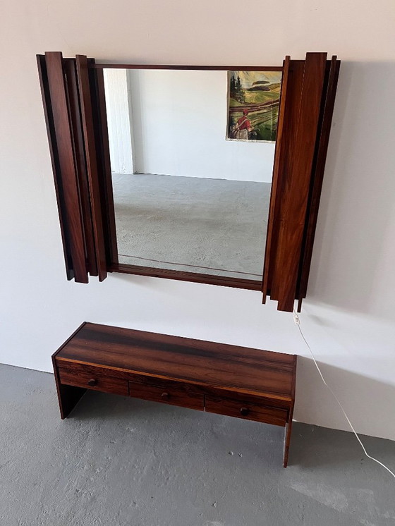 Image 1 of 1970s Mirror with Cabinet, Norway 