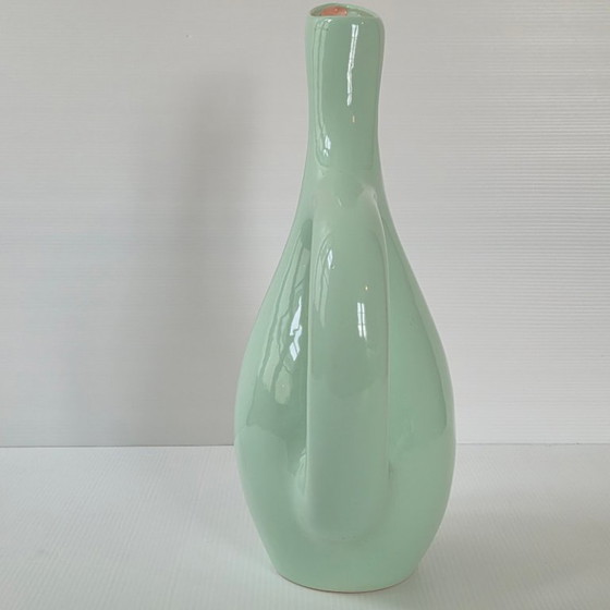 Image 1 of BELANGRIJKE VAAS UIT DE JAREN 60, KANVORMIG, RICARD KERAMIEK, CELADON KLEUR, JAREN 60