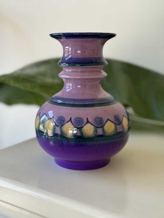 Image 1 of Vintage Flora Gouda Vase Lilac Decor, 60s/70s Ceramic
