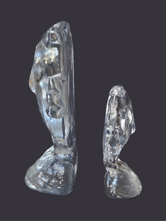 Image 1 of Kosta Boda - 2 gufi della serie Zoo di Bertil Vallien