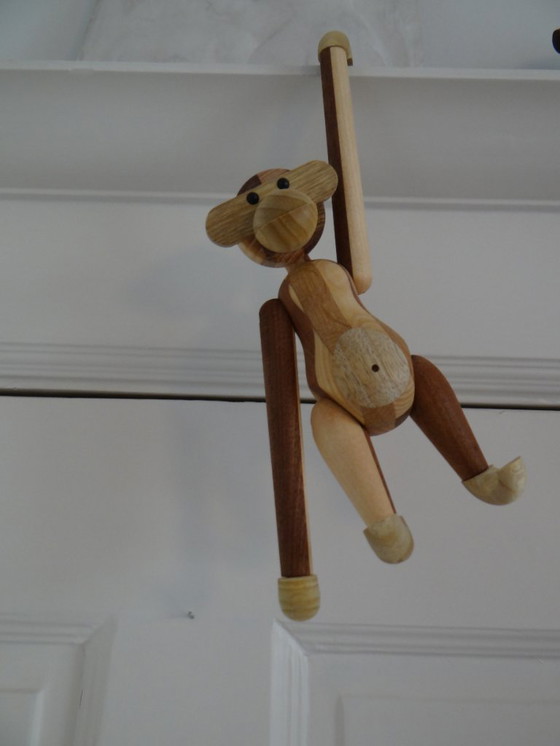 Image 1 of The Christmas gift: Kaj Bojesen 20 cm monkey made from leftover wood for the 70th anniversary in the original box