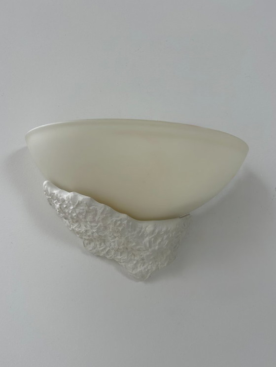 Image 1 of Coppia di applique in gesso e vetro smerigliato, Francia, 1970