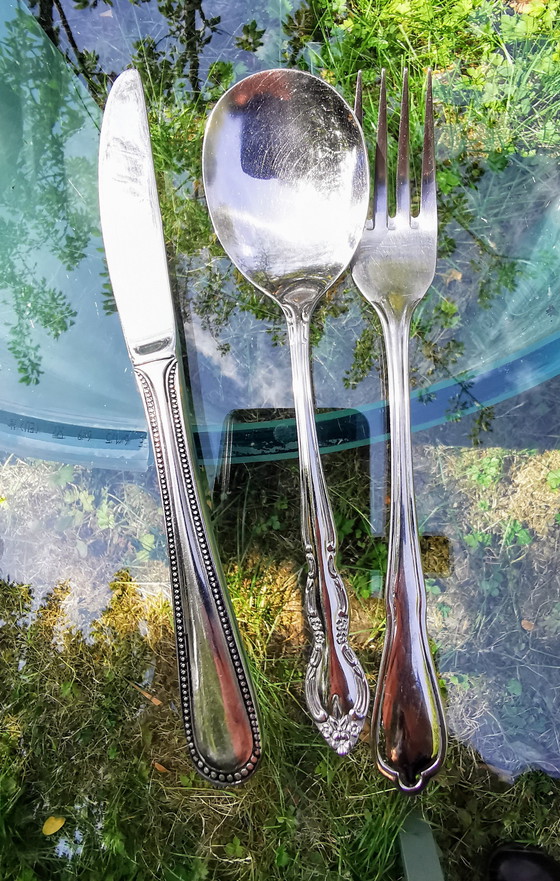 Image 1 of Cutlery sets, oa Gero zilmeta, Gero, Amefa, Sola along with salad servers and loose knives