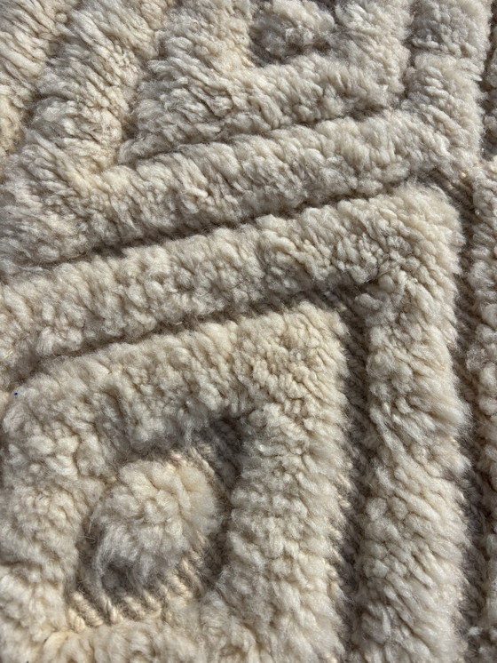 Image 1 of Marokkanischer weißer Läufer Beni Ourain Teppich 90x370 cm