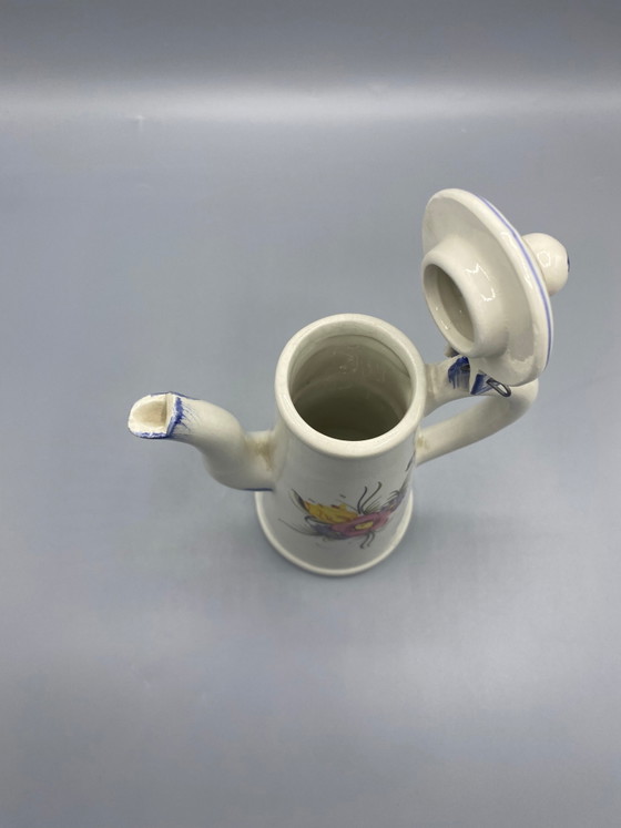 Cafetière en faïence - Décor floral peint - Tulipes et anémones – Objets déco, Metal (photo 4 of 6)