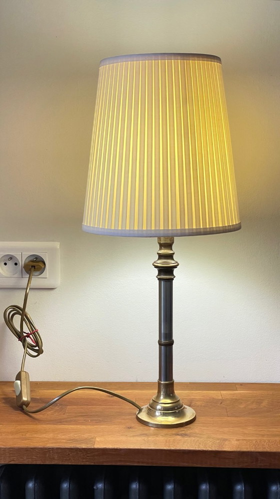 Image 1 of Stahl- und Messinglampe aus den 1970er Jahren