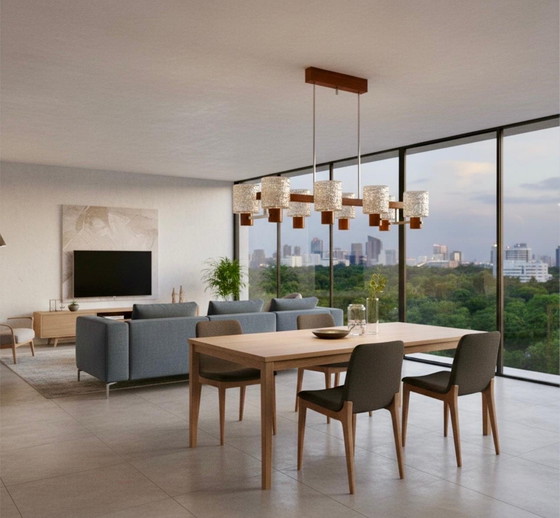 Image 1 of Lampadario allungato vintage in stile scandinavo