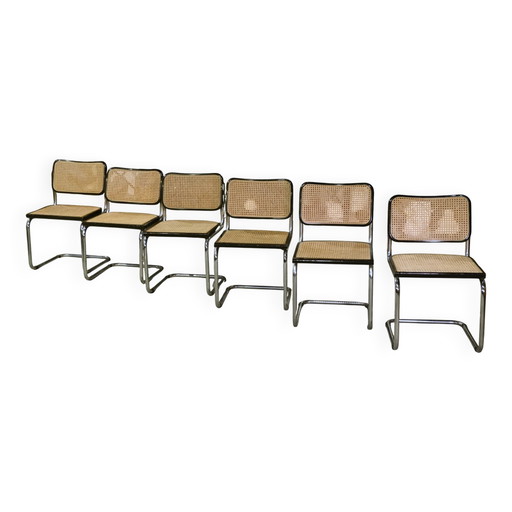 Lot de 6 chaises Cesca B32 de Marcel Breuer années 70