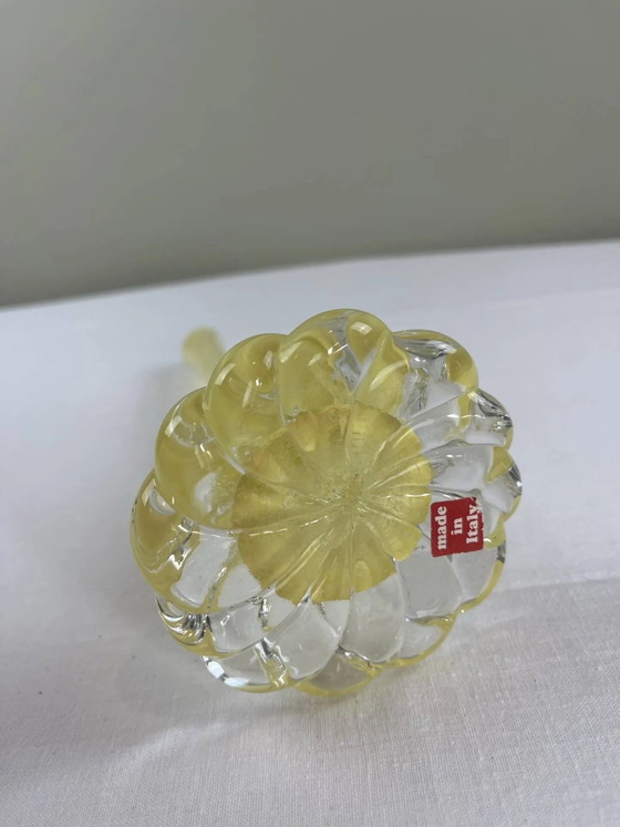 Gedraaide gele kunstglazen soliflores – Vazen, Crystal, Glass, Vintage (photo 6 of 9)