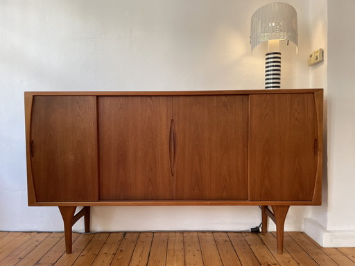 Highboard Bruno Hansen Henning Kjaernulf Teak Mid Century Sideboard années 60