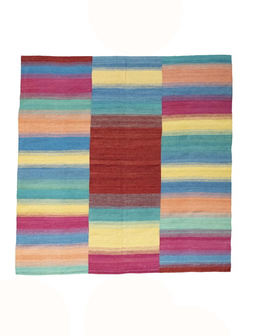 Hand-woven designer kilim Fars - 176 x 171 cm - Timeless Modern & Made of Wool