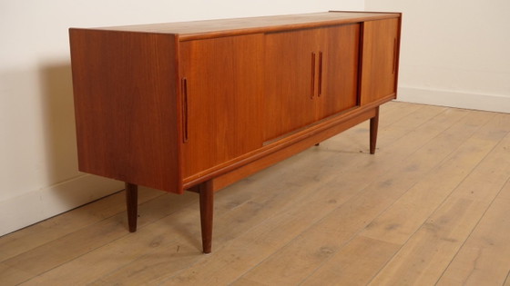 Teak sideboard with sliding doors, Wood, Brown, Mid Century Modern (photo 2 of 11)