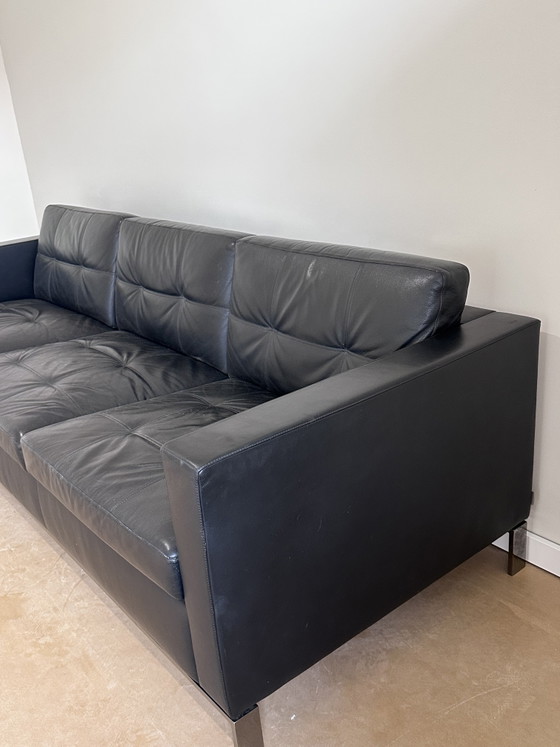 Walter Knoll Foster 502 3 Persoonsbank Zwart Leer – Banken, Leather, Chrome (photo 5 of 5)