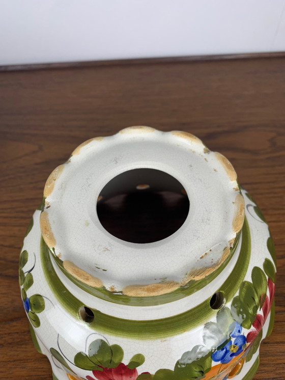 Image 1 of Paar handbeschilderde keramische hanglampen, 1980