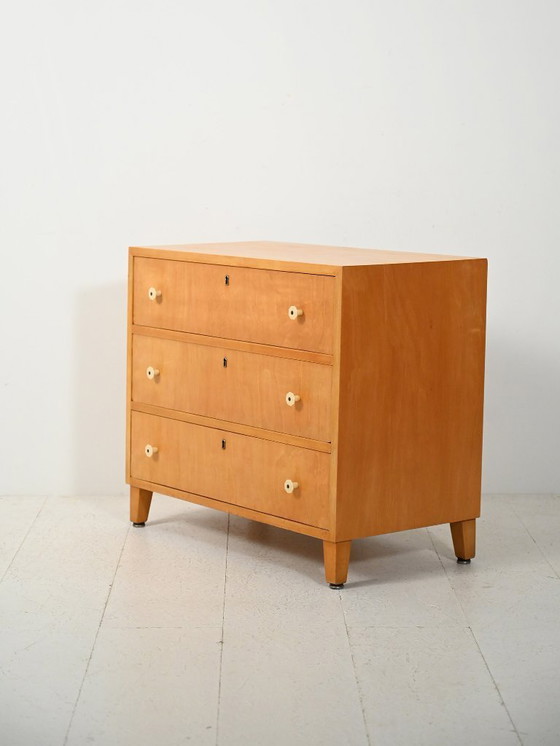 Image 1 of Scandinavische ladekast van iepenhout